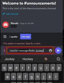 Type the text you wish to black out | How to Hide Words in Discord