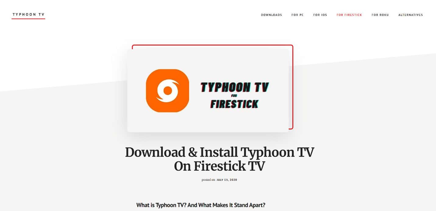 Typhoon TV. 24 Best Apps for Jailbroken Firestick