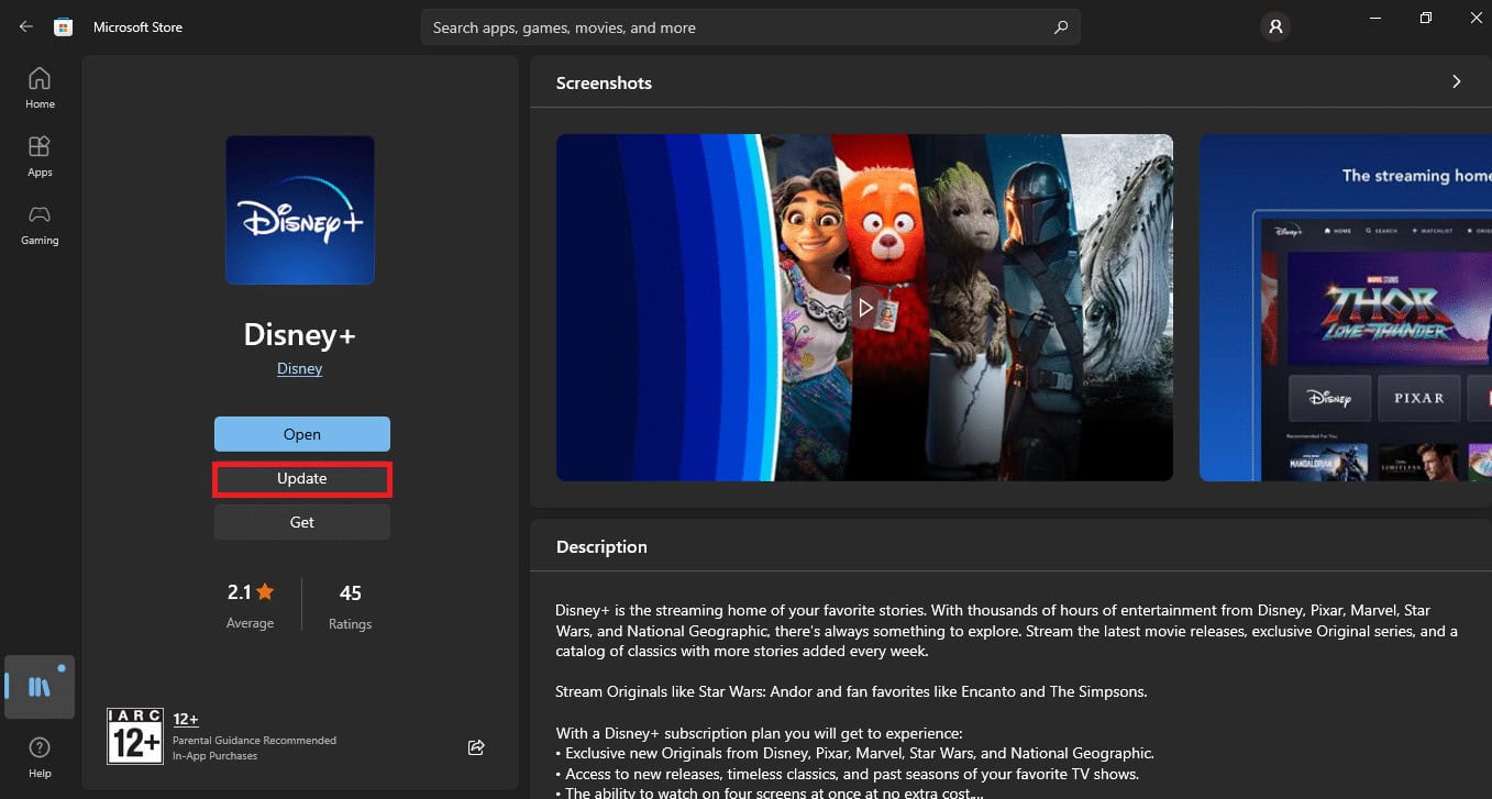 Update Disney Plus App
