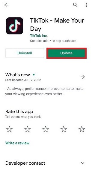 Update TikTok 