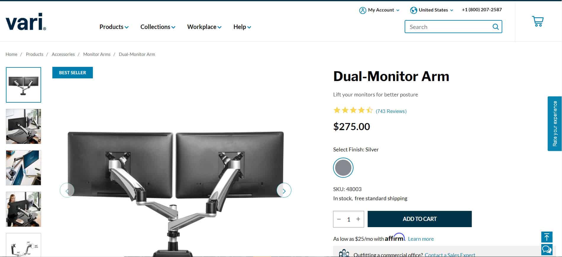 Vari Dual-Monitor Arm