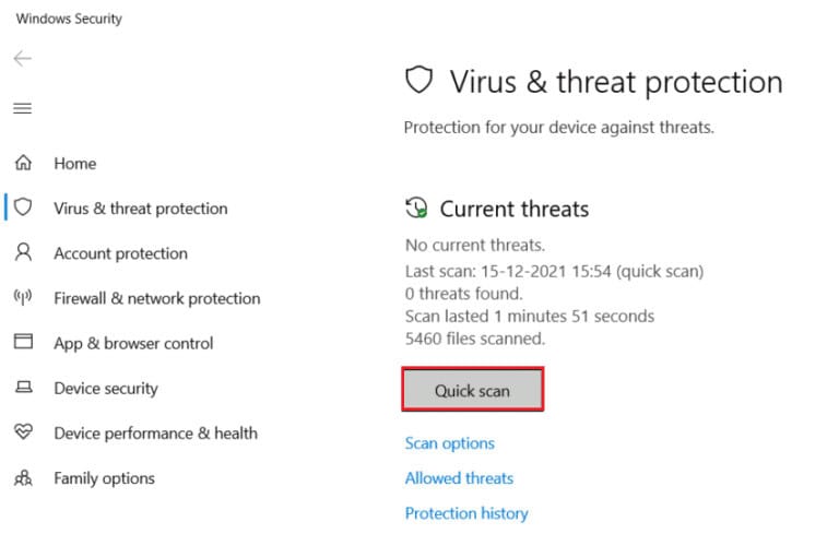Virus and Threat Protection