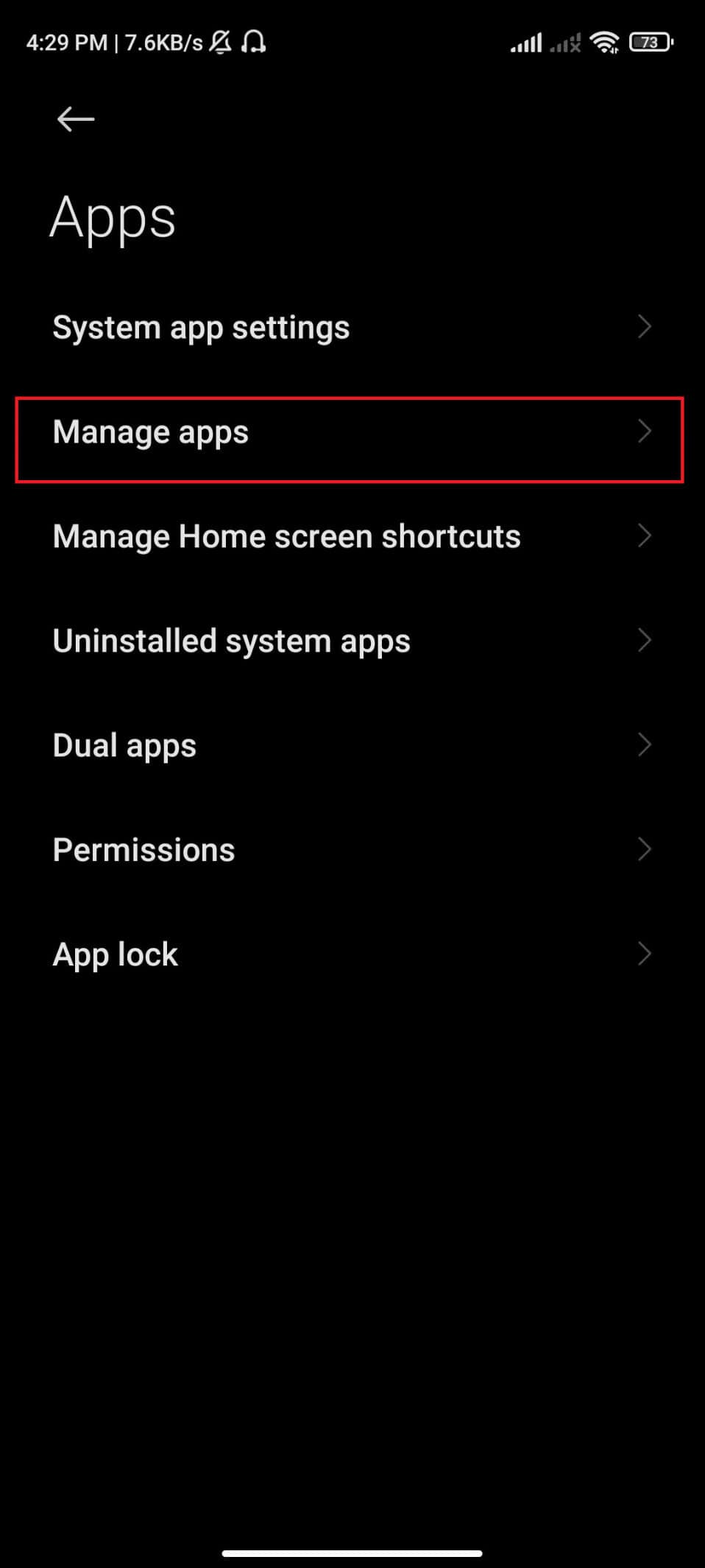 manage apps