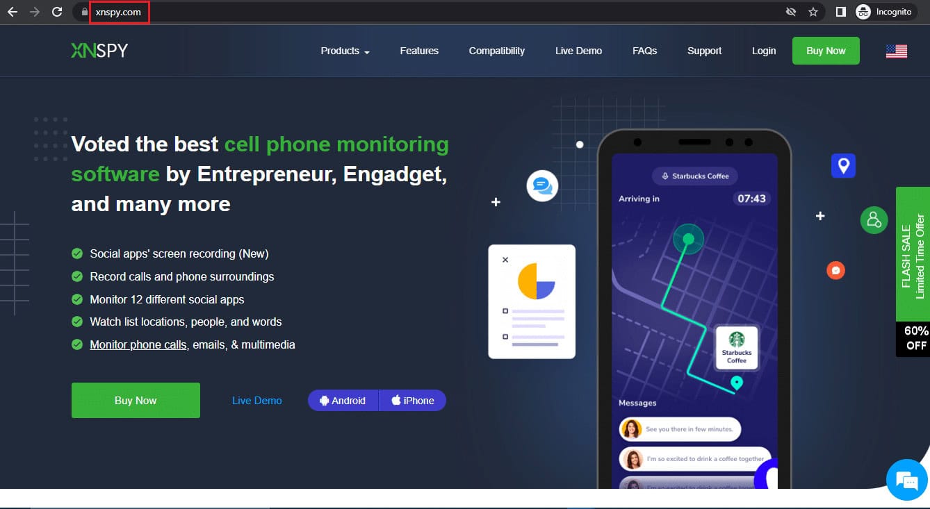 XNSPY official webpage 