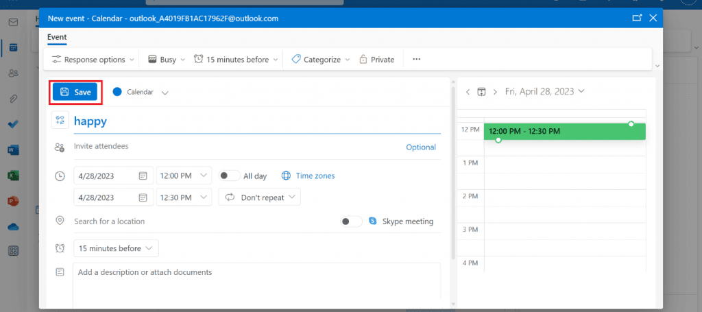 How To Schedule A Meeting In Outlook Without Inviting Yourself TechCult
