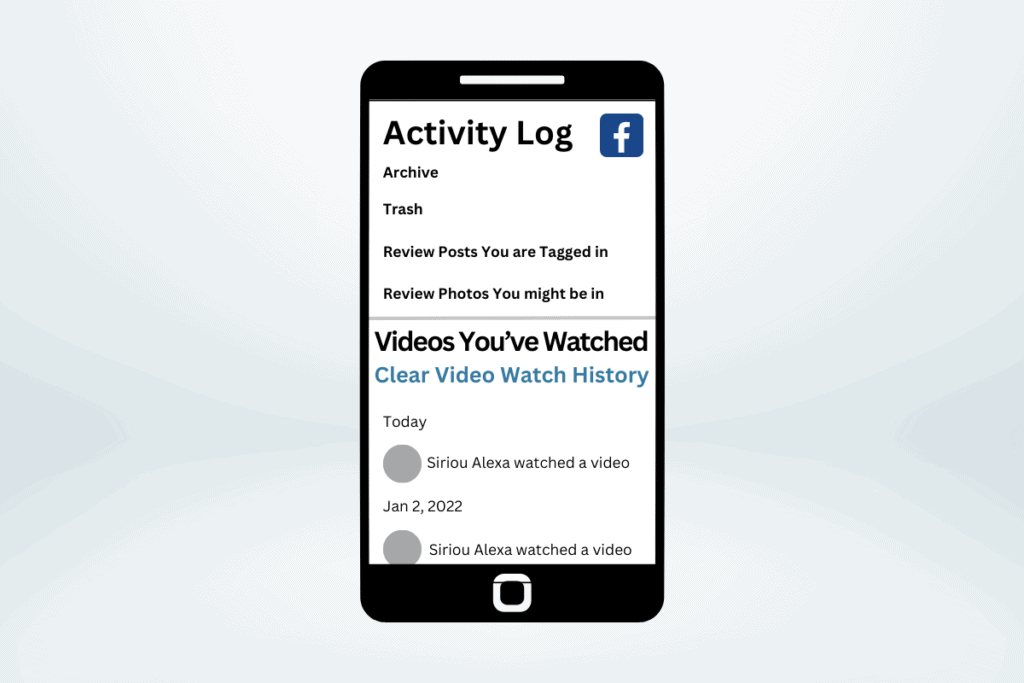 how to delete watched video history on facebook mobile app