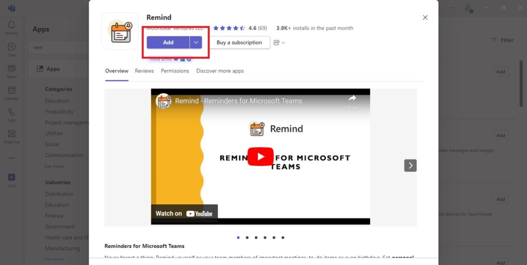 Reminders In Microsoft Teams