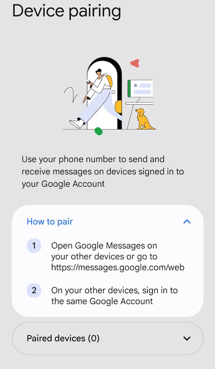 pair google messages