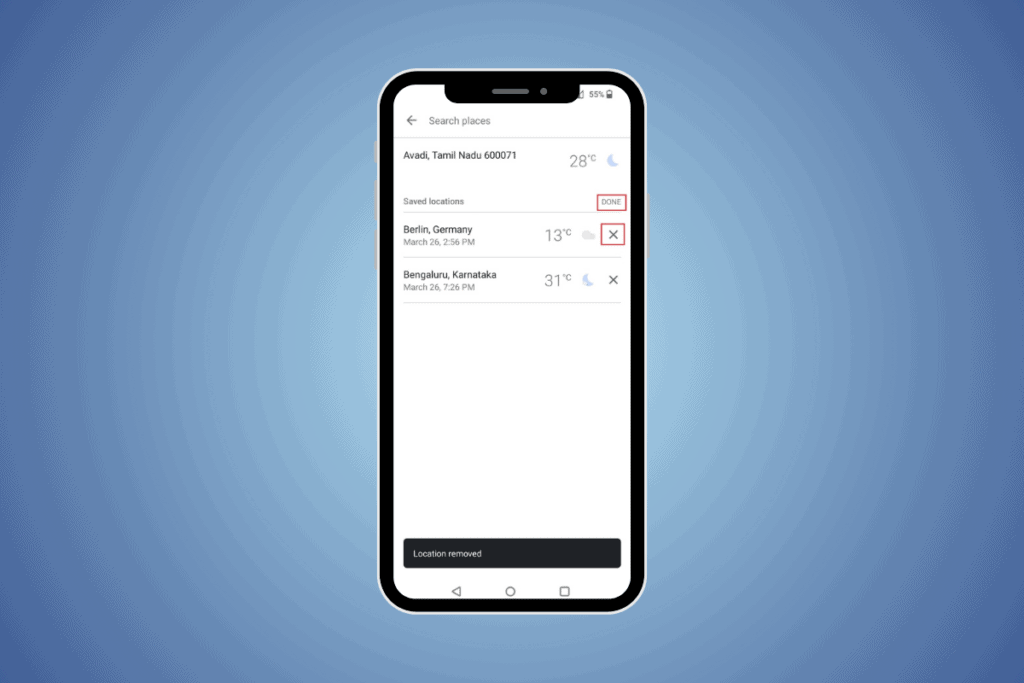 How to Remove City from Weather App on Android