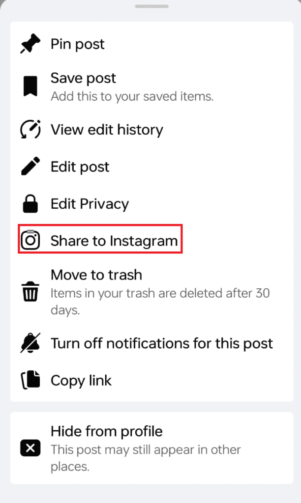 How to Share Facebook Post on Instagram – TechCult