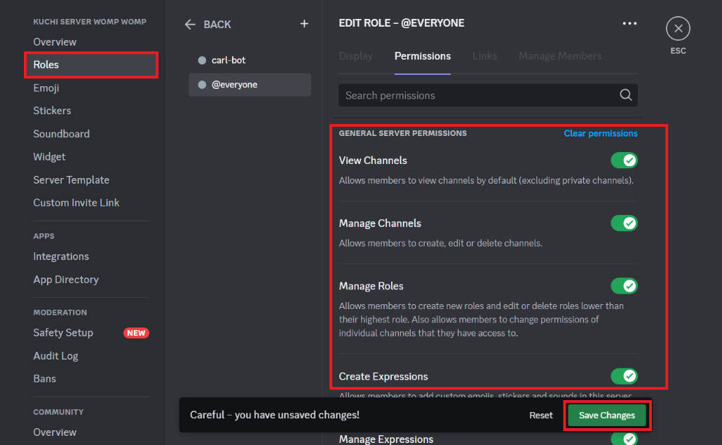 Click on Save Changes