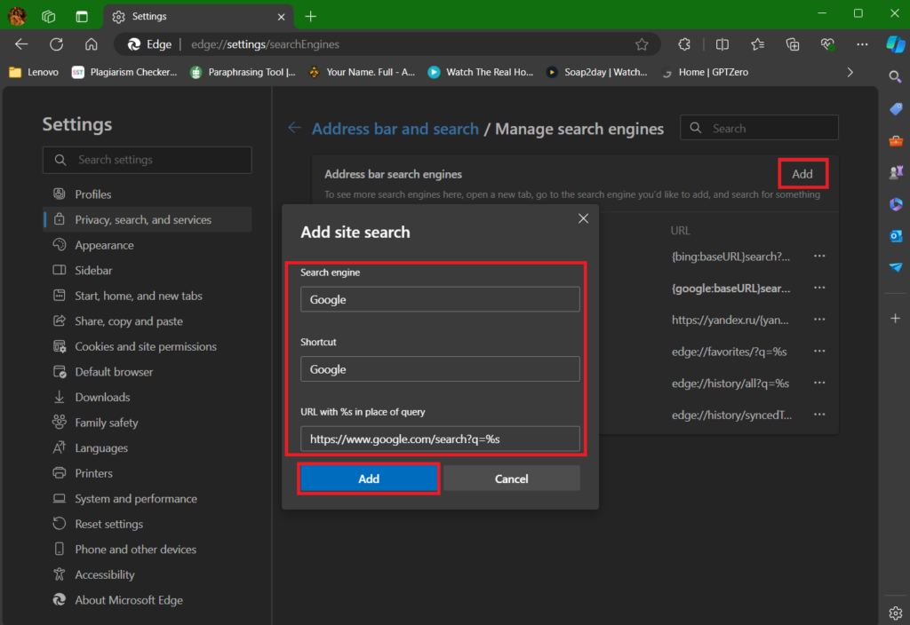 How to set google as default search engine in microsoft edge techcult