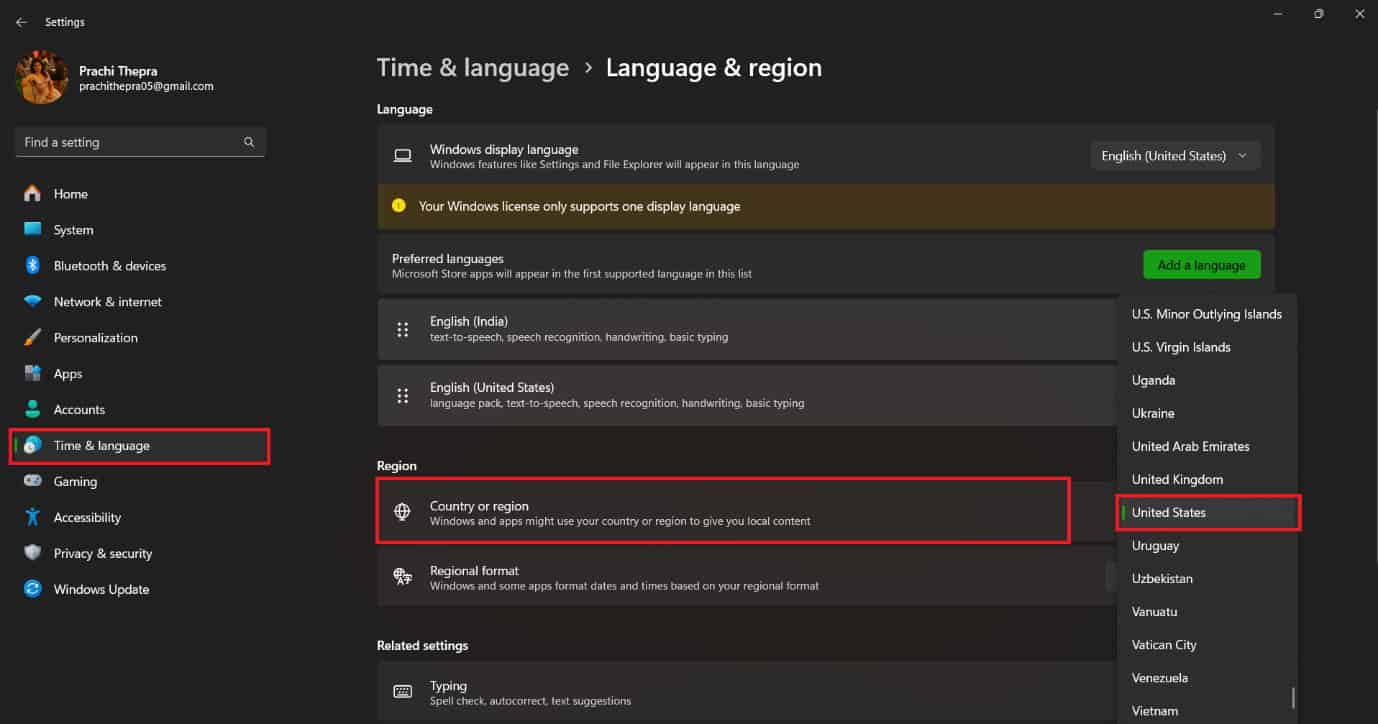 Select your preferred region where Image Creator is available