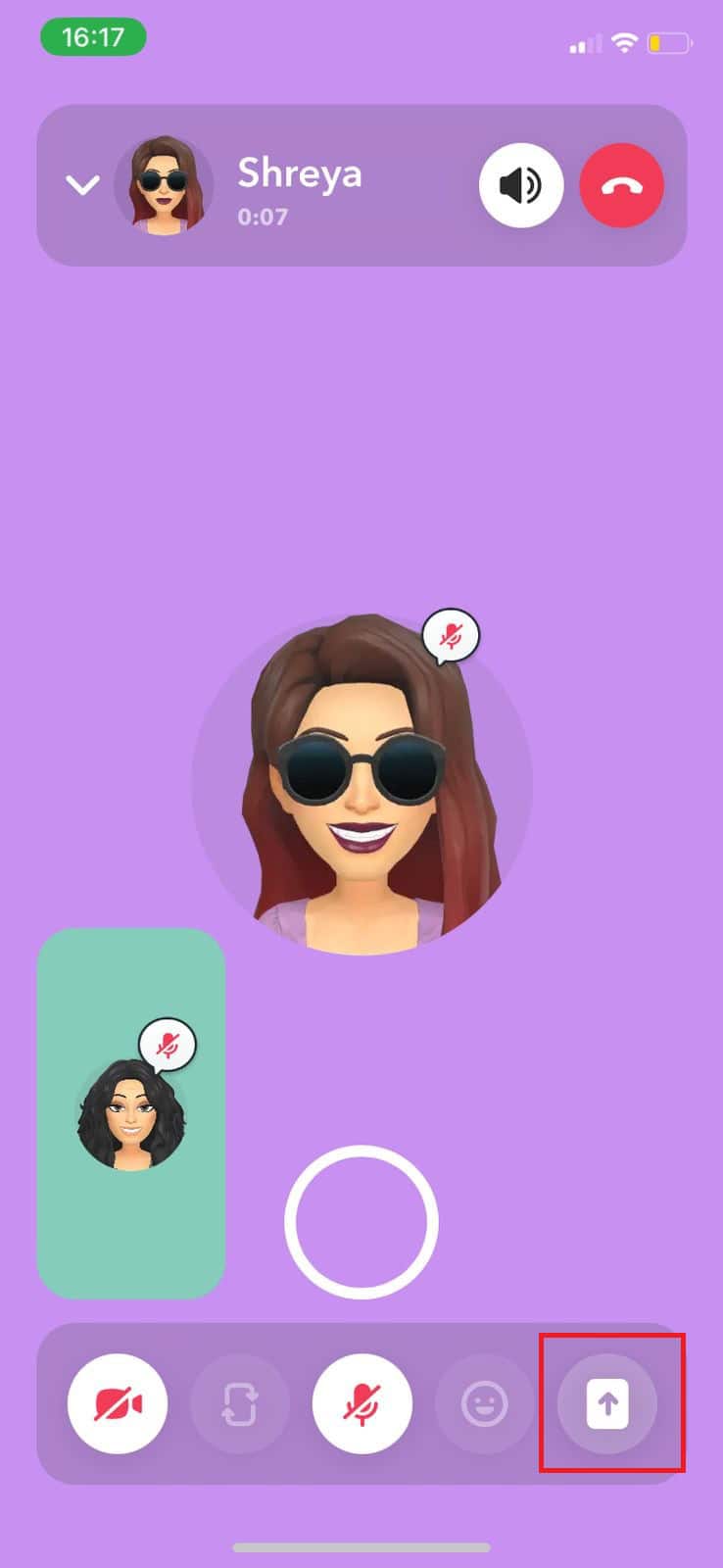 tap on the Share screen icon