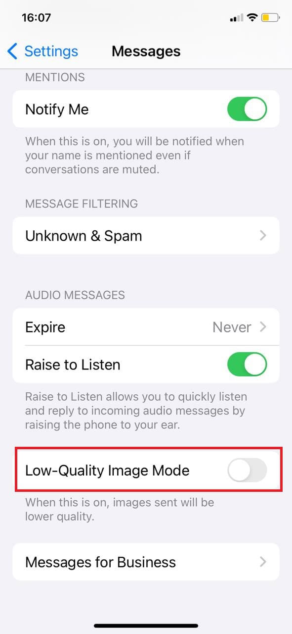 turn the toggle off for Low-Quality Image Mode