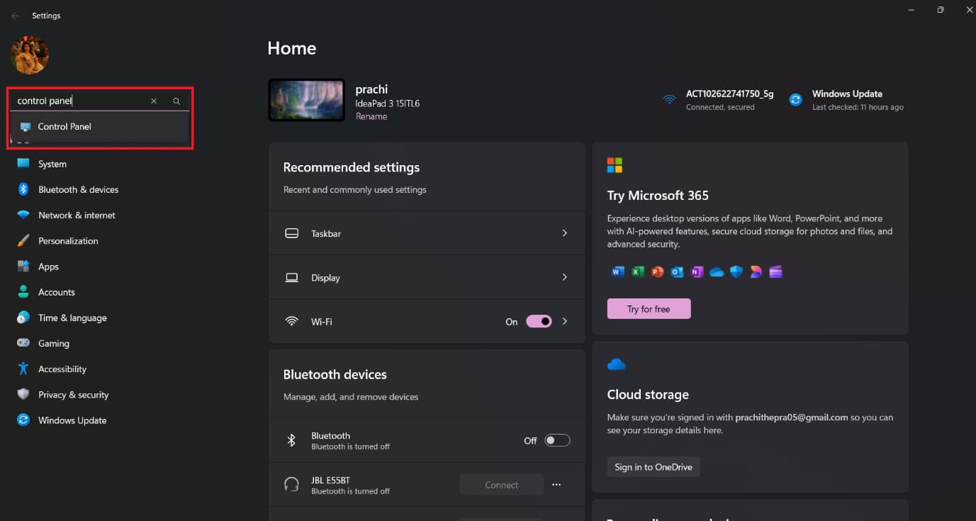 select Control Panel | How to Open the Control Panel in Windows 10/11