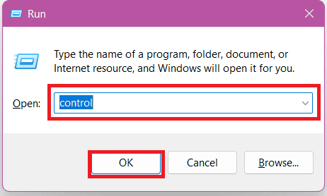select OK | How to Open the Control Panel in Windows 10/11
