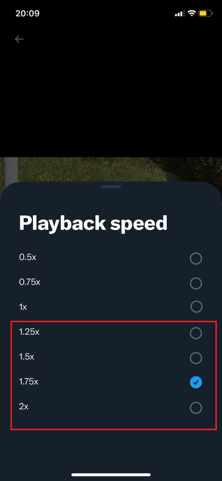select the speed of your choice 