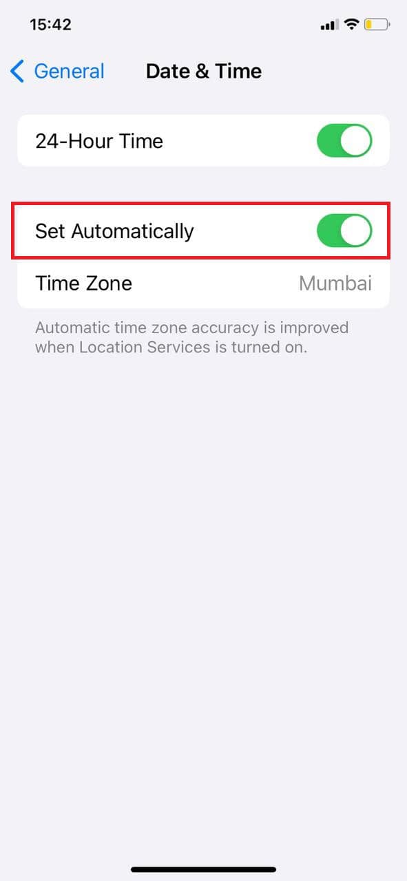 turn the toggle on for Set Automatically