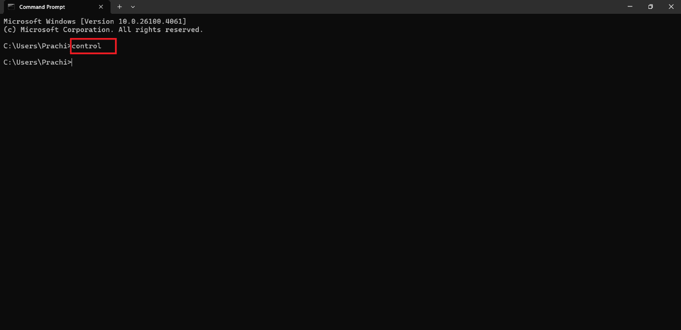 type in control