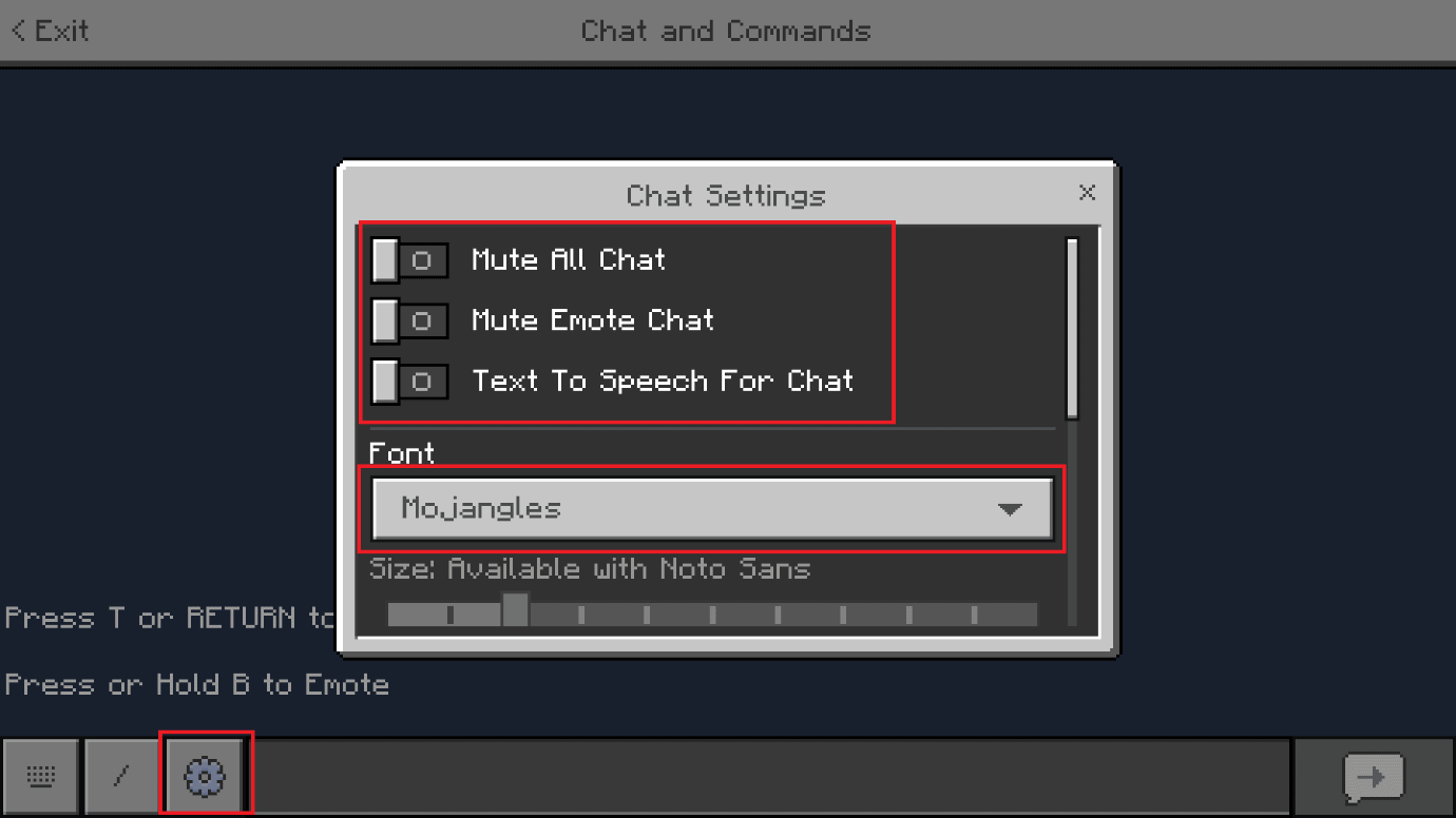 click on options