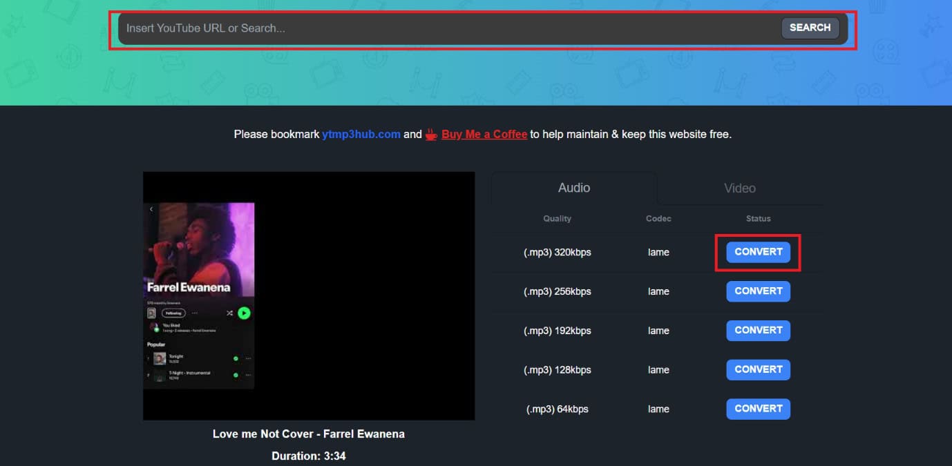 click on CONVERT | How to Download YouTube Music to MP3