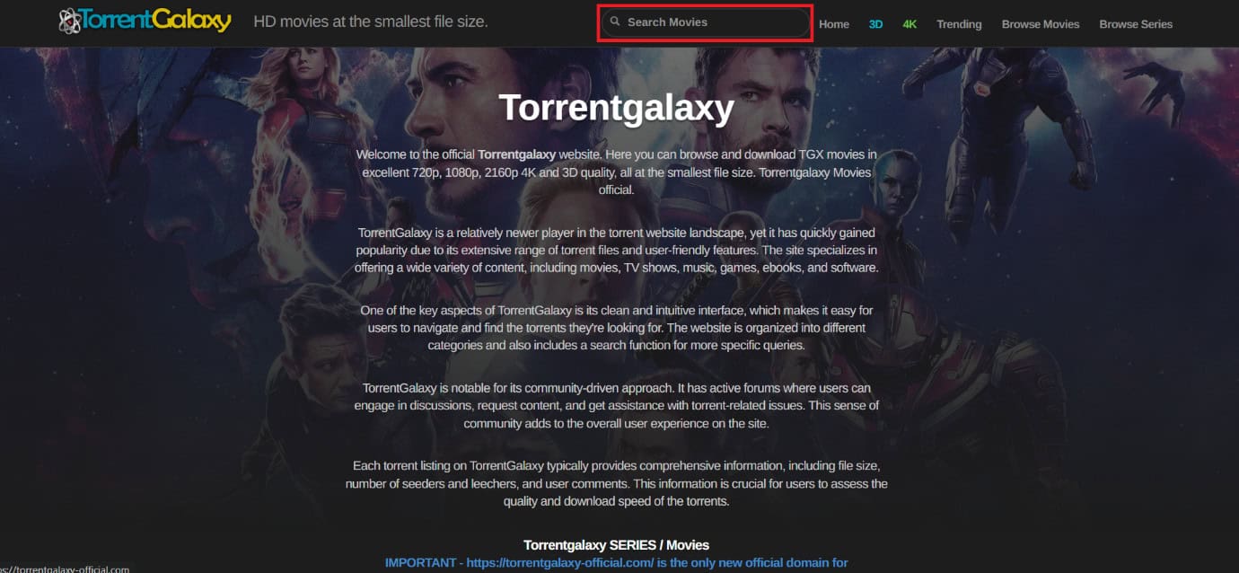 click on search