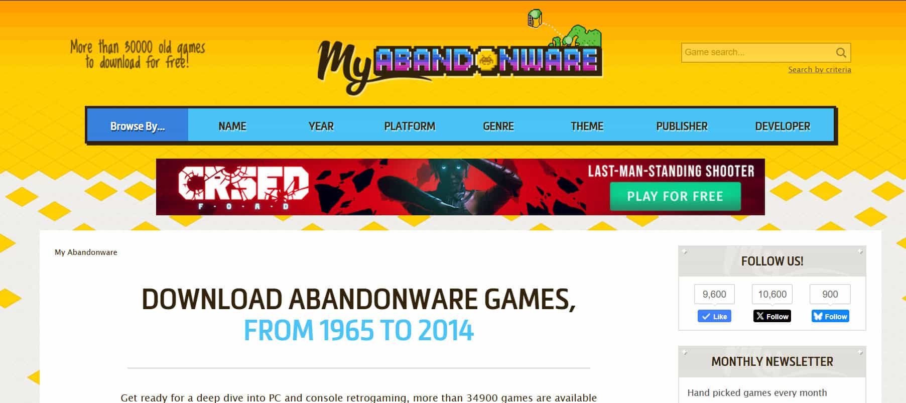 My Abandonware | Best Safe ROM Sites to Download Games