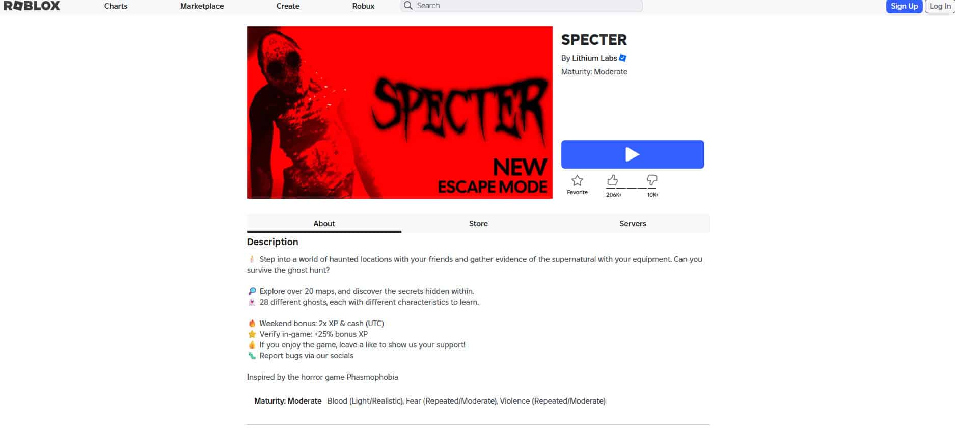 Specter | Best Scary Horror Games on Roblox