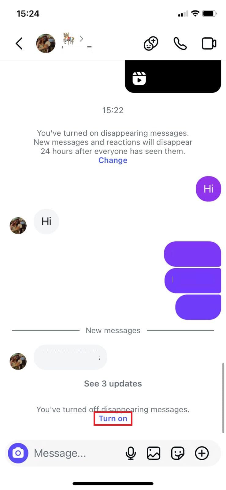 Swipe the screen up 