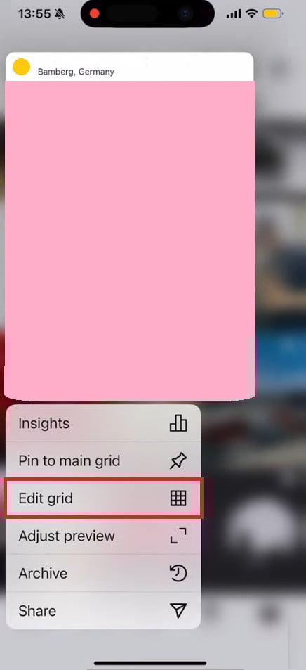 tap on Edit grid
