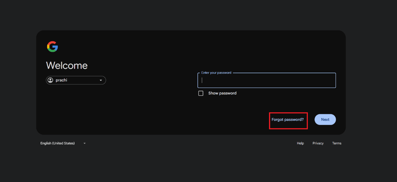 click on Forgot password