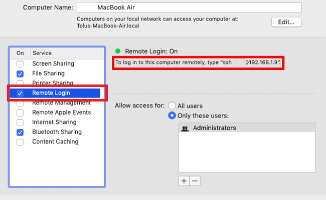 Mac OS Native SCP Server 
