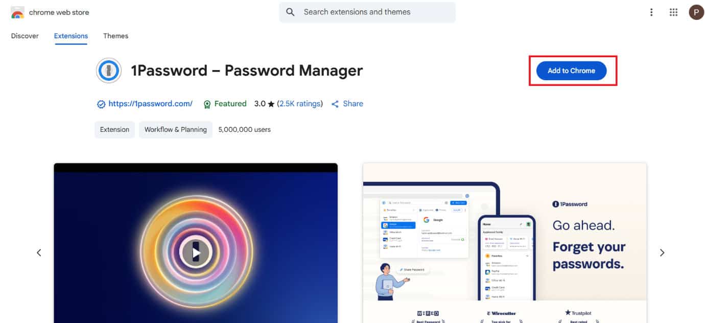 click on Add to Chrome