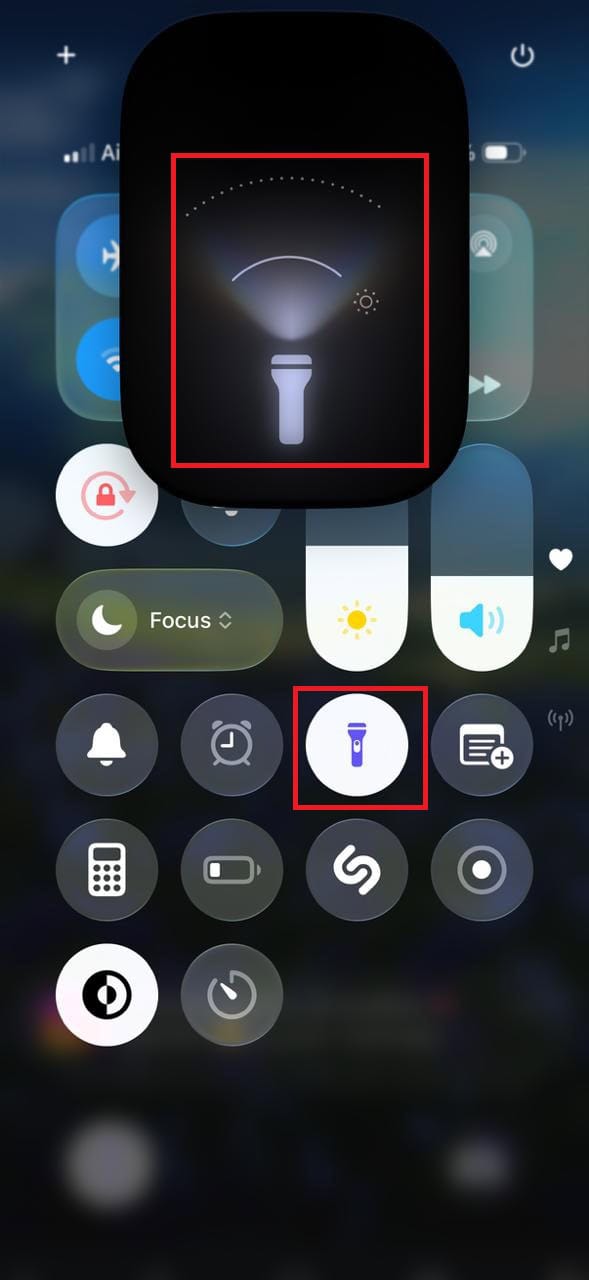 Hold the screen and drag it down | How to Turn Off Flashlight on iPhone