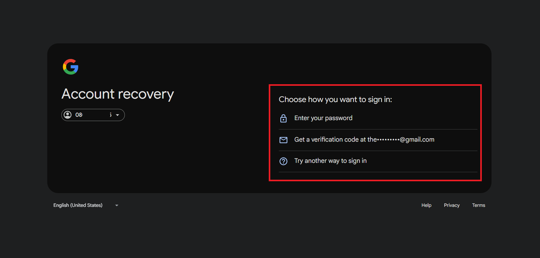 Select any method | Fix ‘Gmail Couldn’t Sign You’ in 2 Step Verification