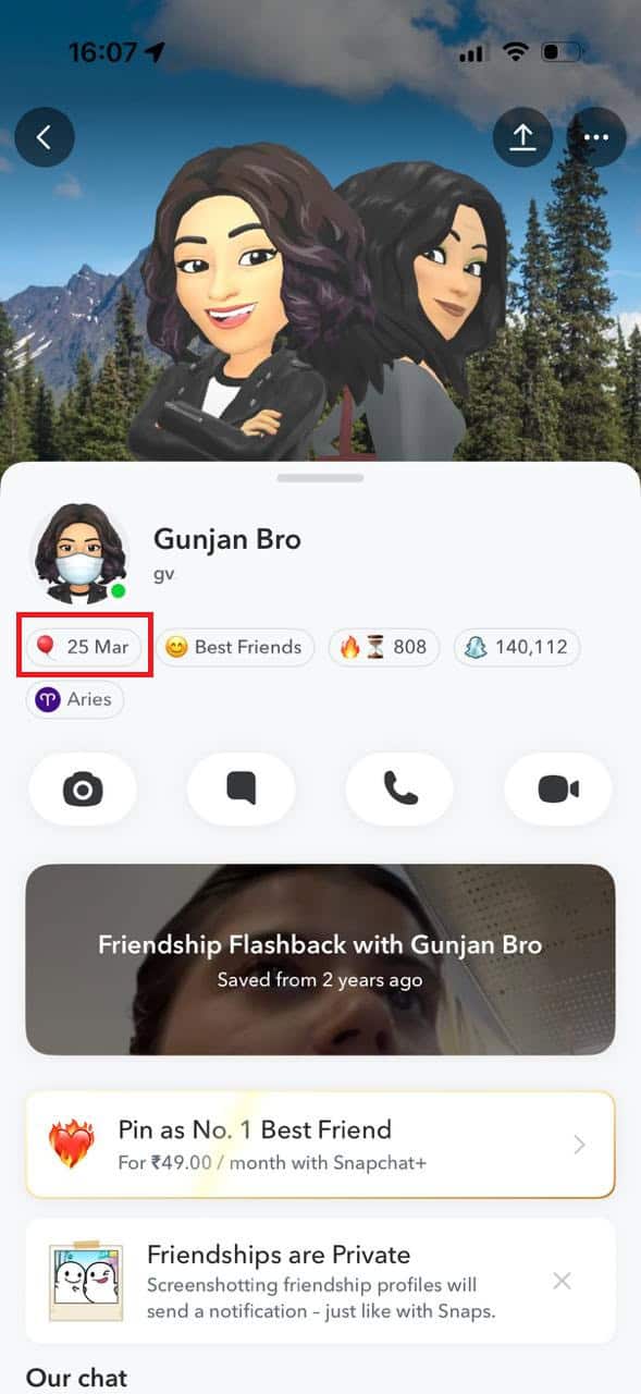 tap on profile