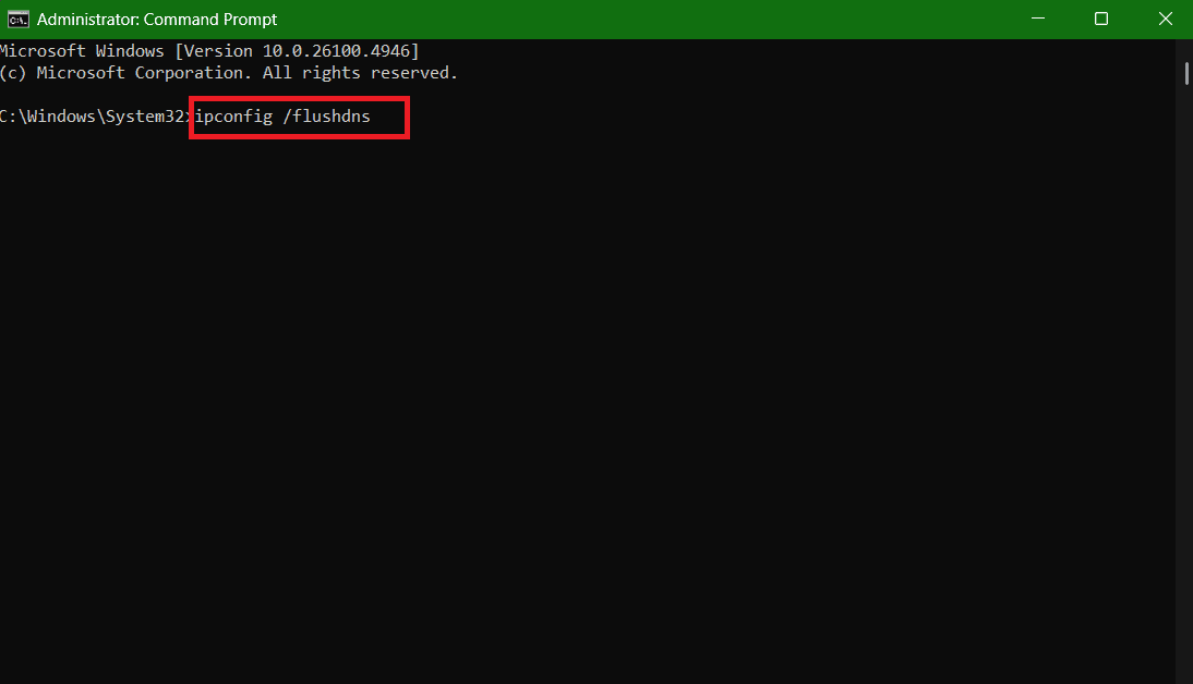 Type in ipconfig /flushdns