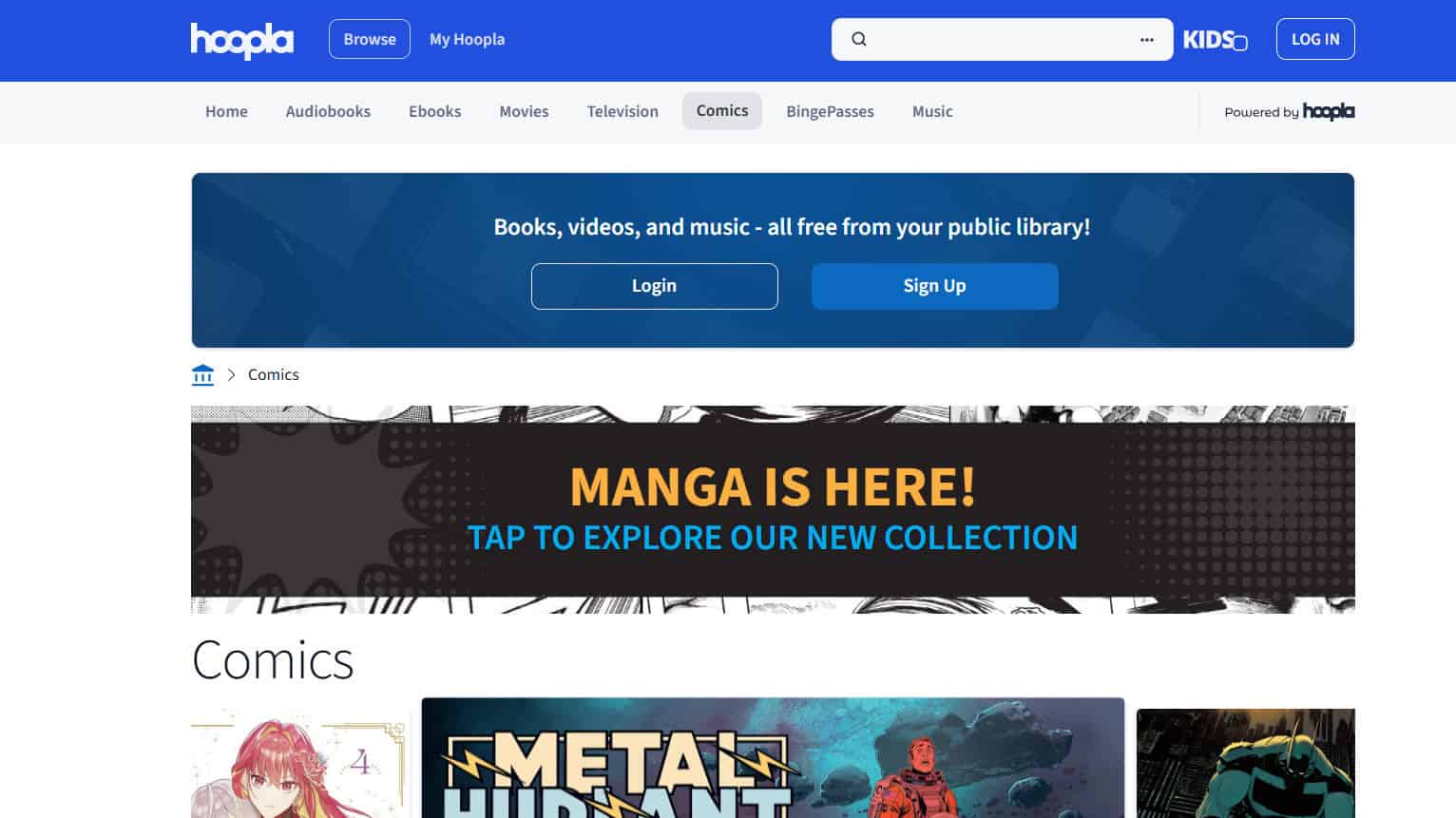 Hoopla Comics | Best Sites to Read Comics Online For Free