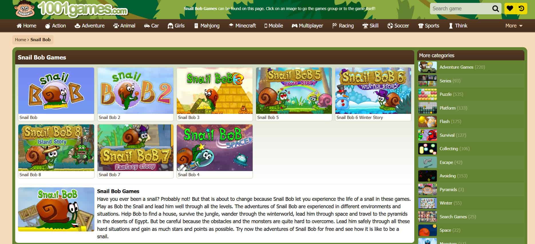 Snail Bob | Best Browser Games to Play