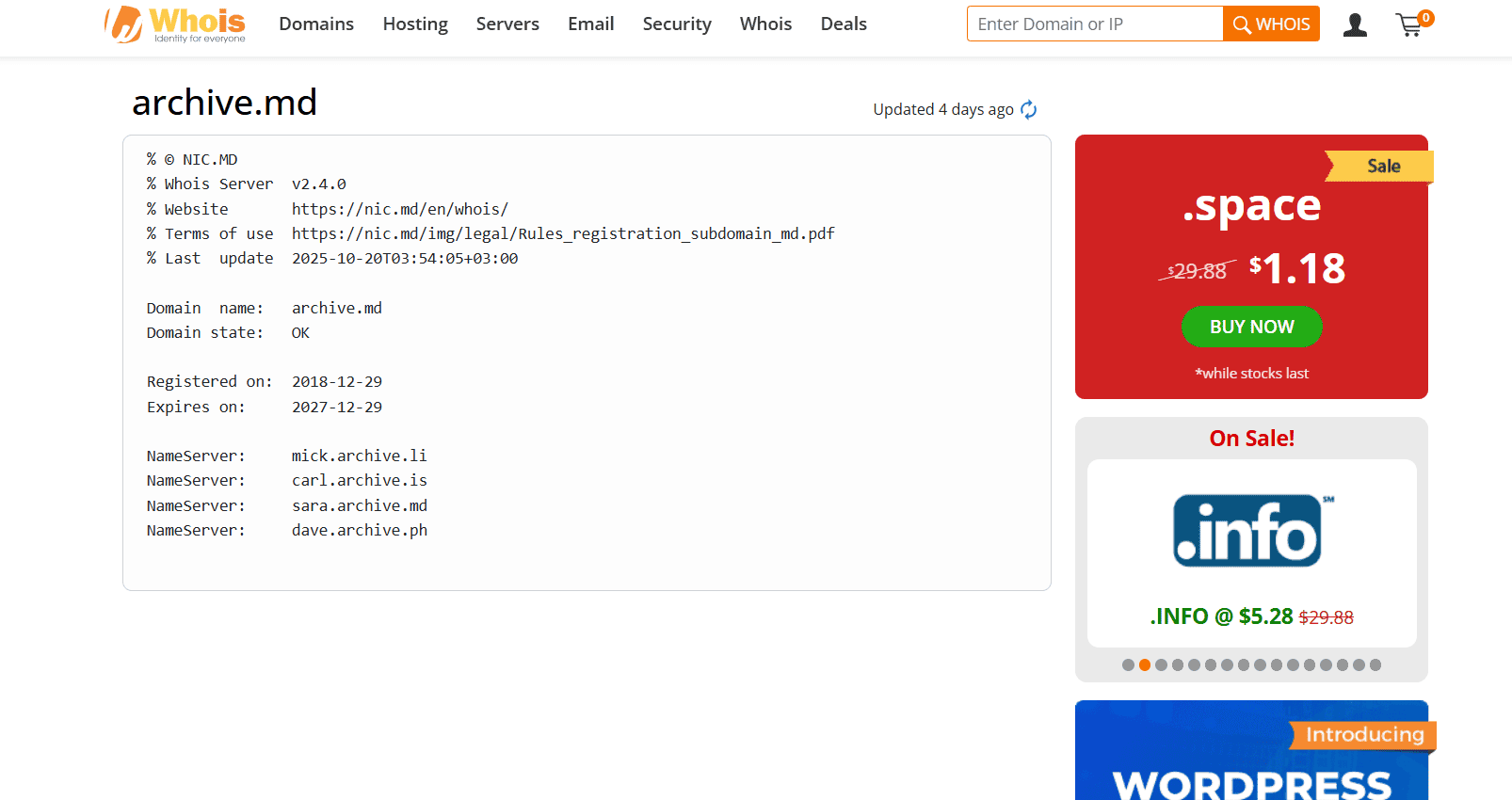 WhoIs Archive | Best Wayback Machine Alternatives