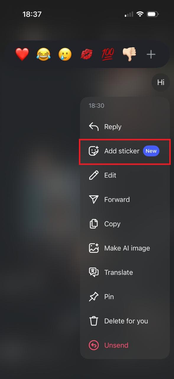 Select Add sticker | How to Add a Sticker or Emoji to Your Instagram DM