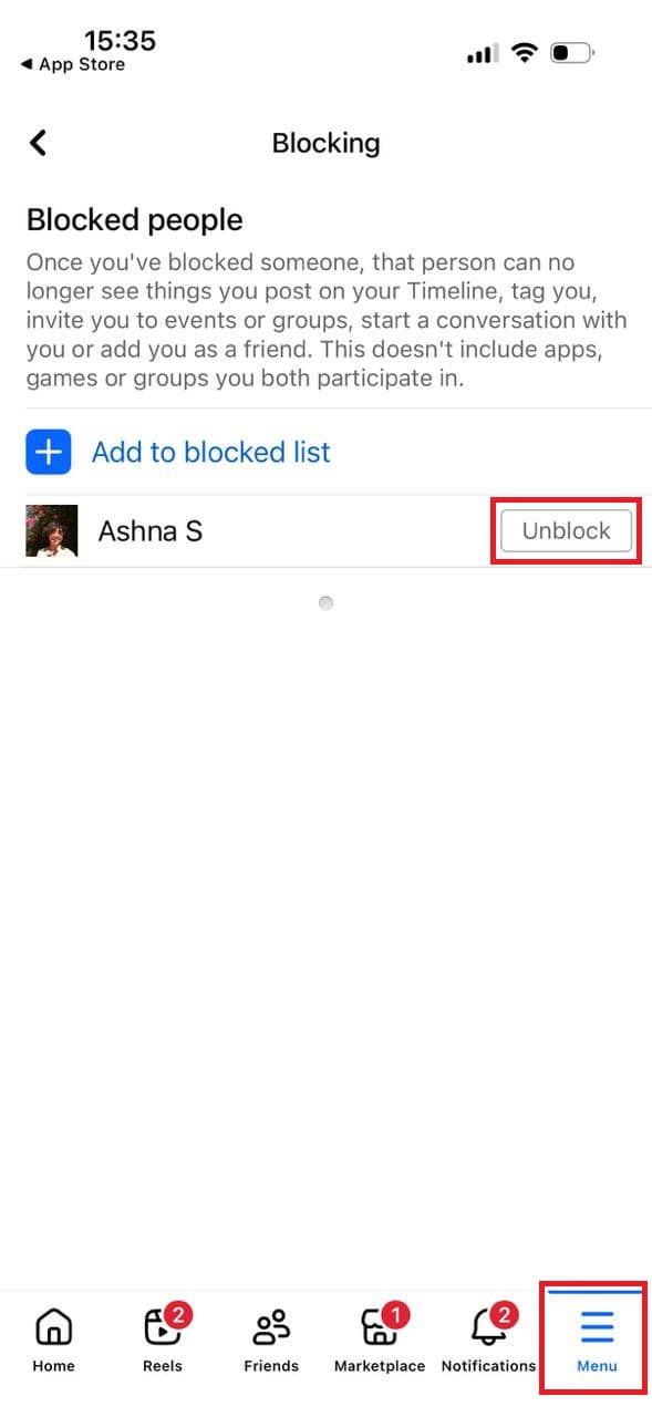select Unblock 
