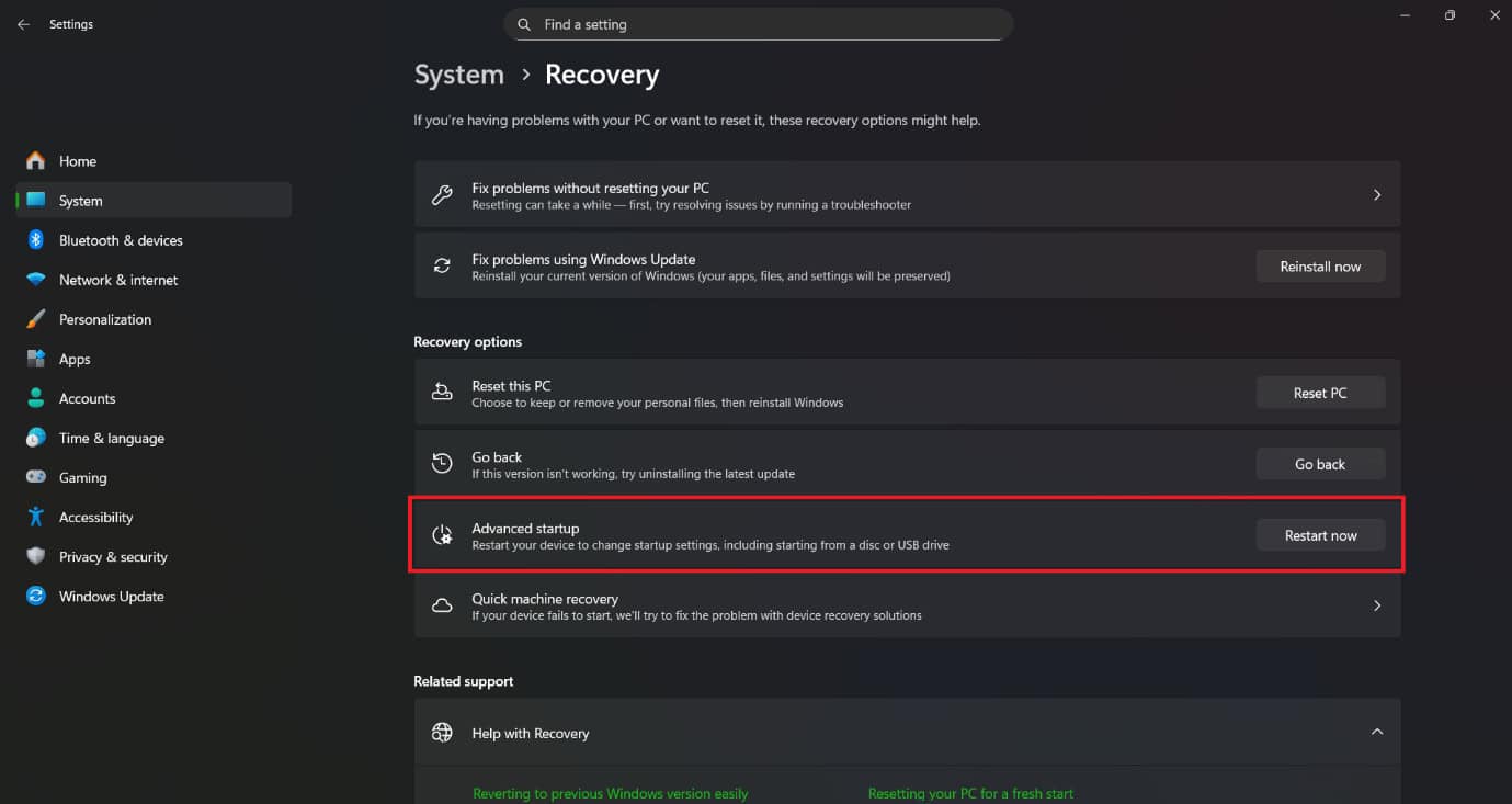 click on Advanced settings | Fix an Acer Monitor Showing No Signal Issue