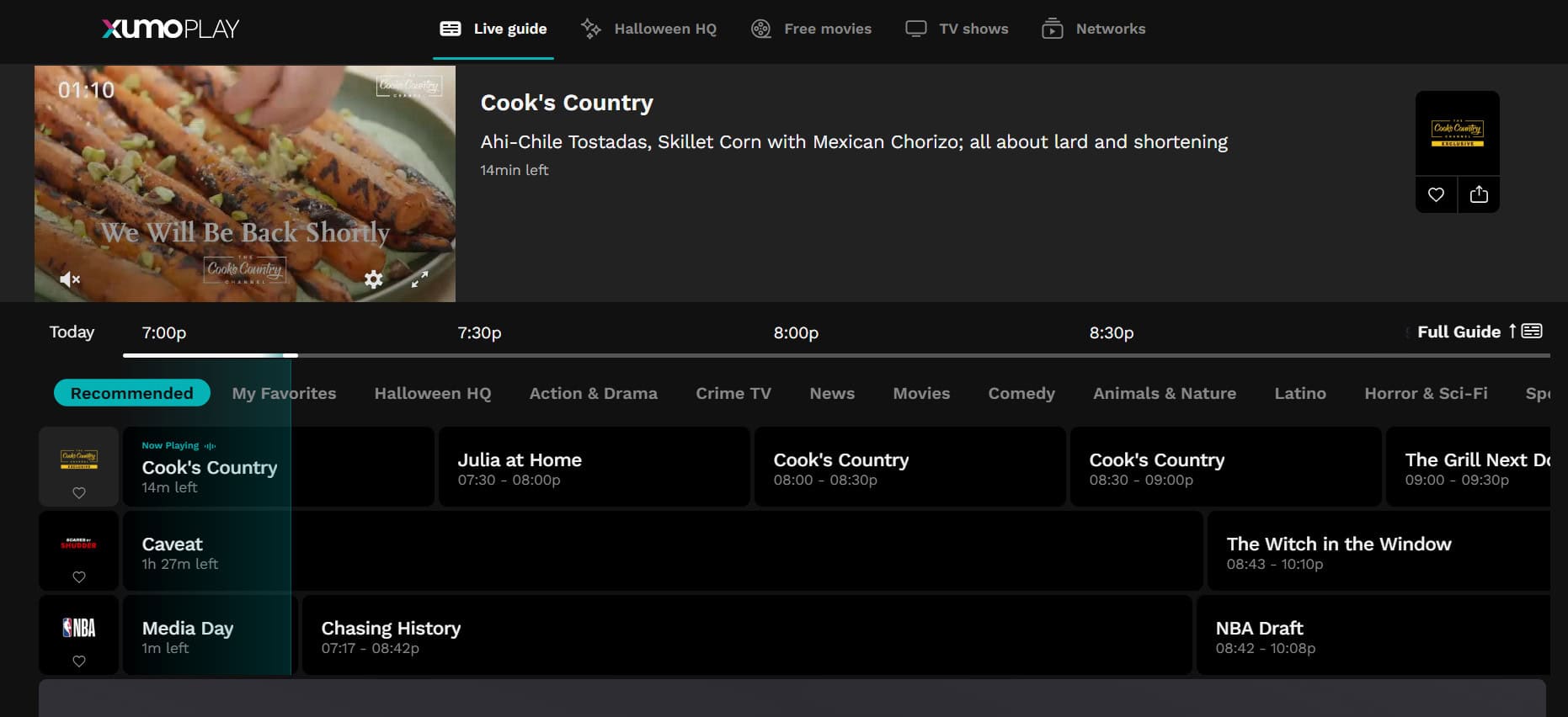 Xumo Play | best free live TV apps for Android and iOS