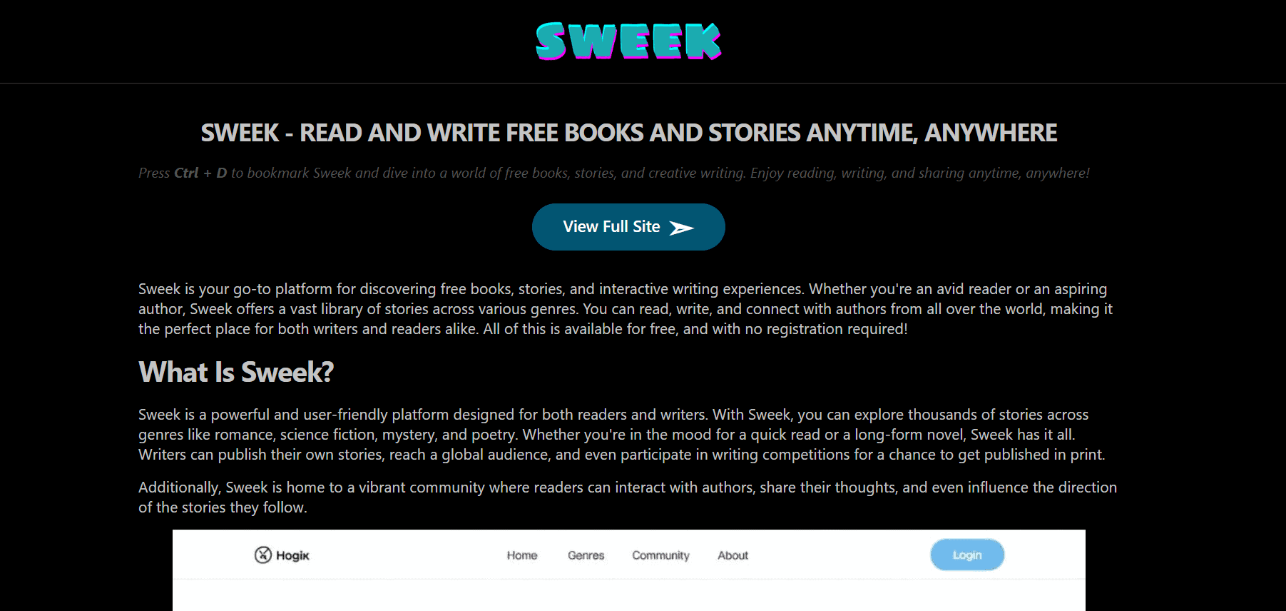 Sweek | Best Wattpad Alternative