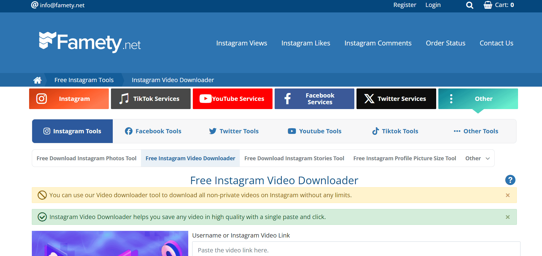 Famety Reel Downloader
