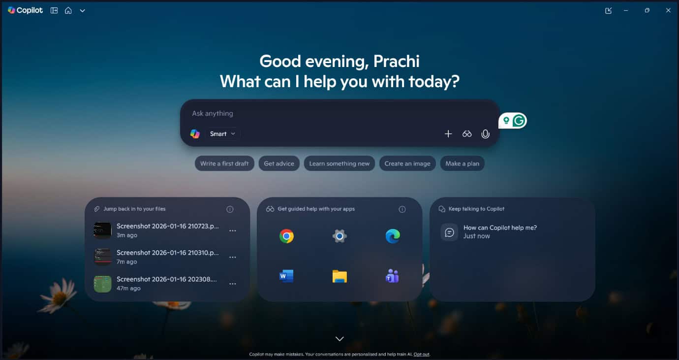 Type in your issue and hit Enter.