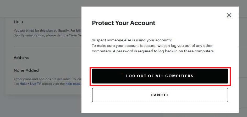 select LOG OUT OF ALL COMPUTERS | How to Kick Somebody Out of Your Hulu Account